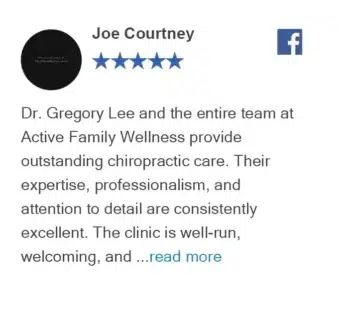 june juyeon park Review Five-star Facebook review from Joe Courtney – Active Family Wellness