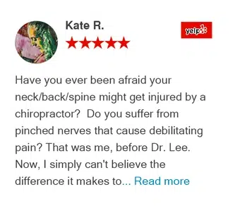 Kate R. Review Five-star Yelp review from Kate R – Active Family Wellness