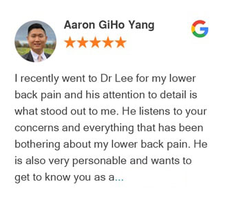 Aaron Giho Yang Google review for Active Family Wellness