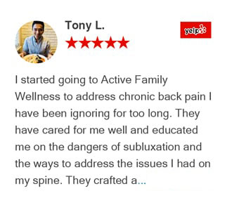 Tony L Yelp Review for Active Family Wellness