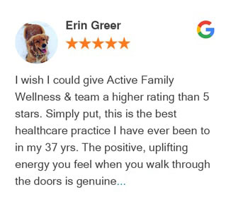 Google review for Active Family Wellness