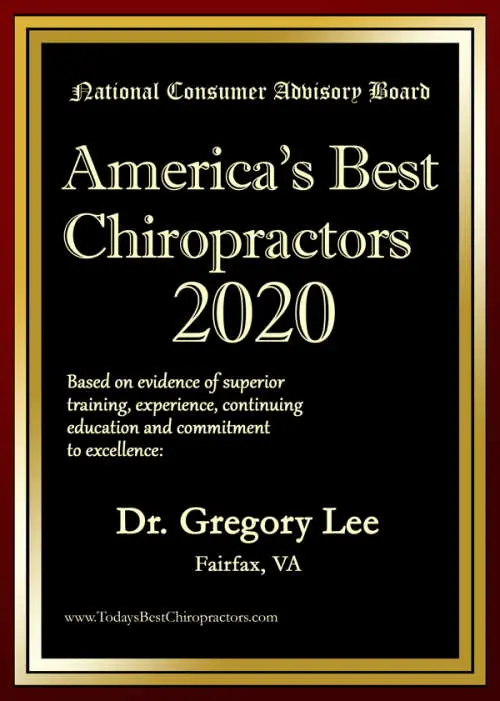 America's Best Doctor 2020 award – Dr. Gregory Lee, DC