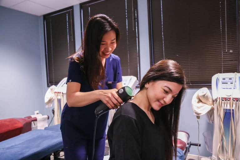 Patient getting Chiropractic Adjustment at Active Family Wellness clinic Fairfax