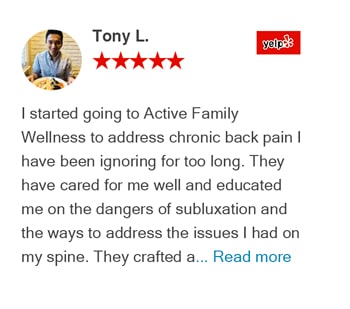 Review by Tony on Yelp for Active Family Wellness Clinic in Fairfax,VA