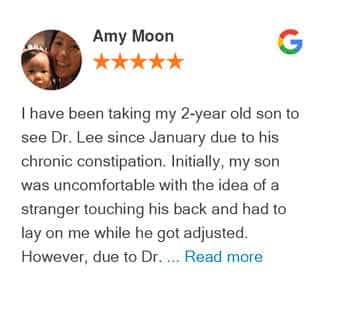 Amy Moon Google review for active family wellness